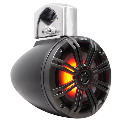 45KMTC65 6.5" LED Tower Speakers + WET75.2 Amplifier + RMWK8 Wire Kit for RZR/ATV/UTV