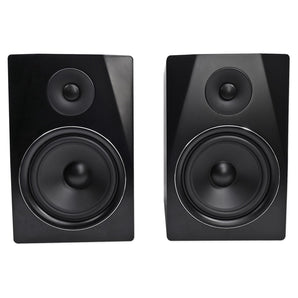 Pair Rockville APM8B 8" 2-Way 500 Watt Powered USB Studio Monitor Speakers+Pads