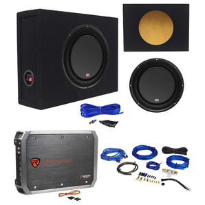 MTX 3510-04S 10" 600w Shallow Subwoofer+Sealed Sub Box Enclosure+Amplifier+Wires