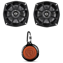 Kicker 10PS5250 5.25” Harley Davidson Motorcycle Speakers+Free Bluetooth Speaker
