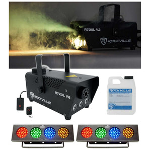 (2) Chauvet DJ Bank RGBA LED Light +FREE Rockville R720L LED Fog/Smoke Machine