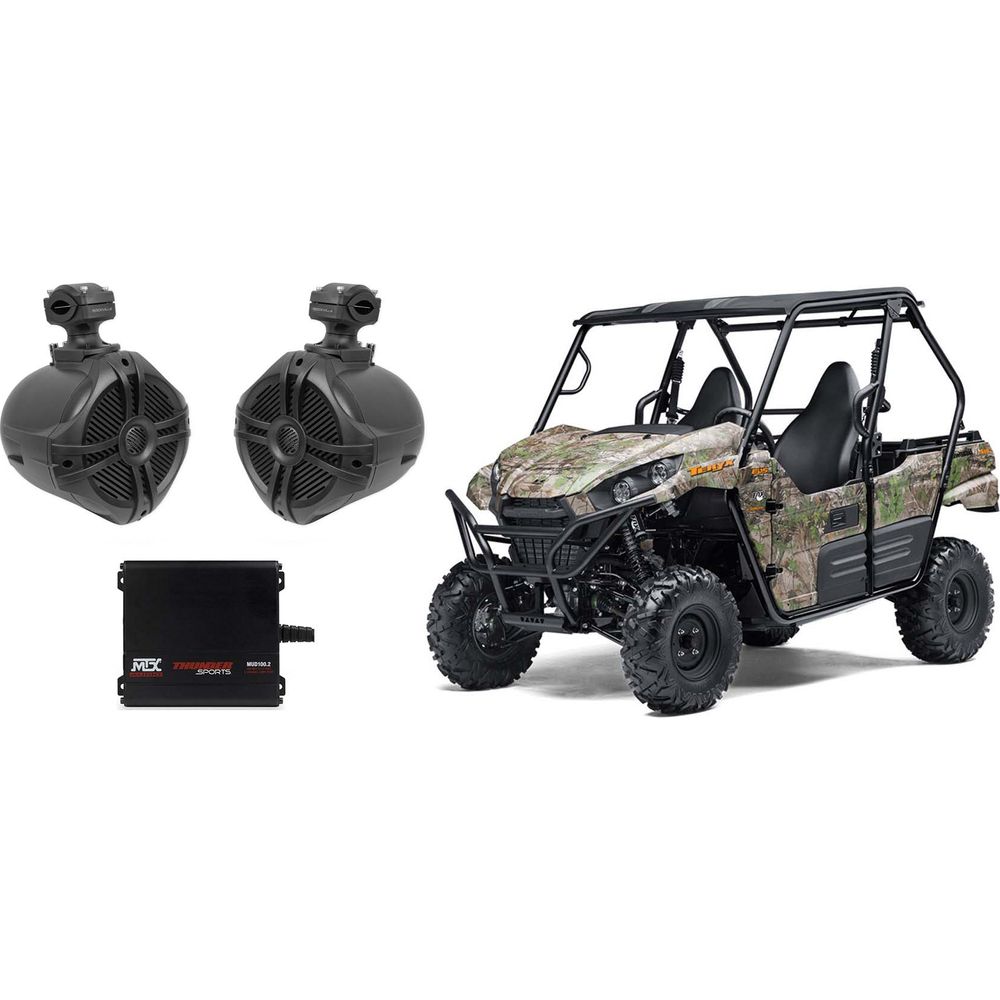 (2) 6.5" Rollbar Roll Cage Tower Speakers+MTX 2-Channel Amp For Kawasaki TERYX