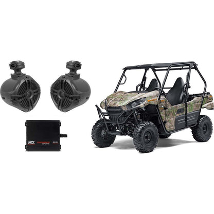 (2) 6.5" Rollbar Roll Cage Tower Speakers+MTX 2-Channel Amp For Kawasaki TERYX