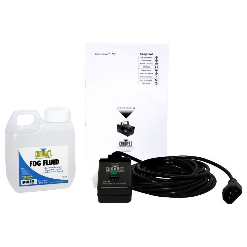 Chauvet DJ Hurricane 700 H-700 Fogger H700 Fog/Smoke Machine + Fog Fluid