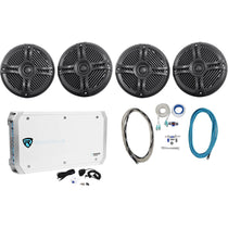 RMSTS65B 6.5" Marine Speakers 2-Pair + RXM-S6 Amp Bundle