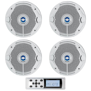 MB QUART MDR2.0W Marine Boat AM/FM Receiver w/Bluetooth/RCA+4) JBL 6.5" Speakers