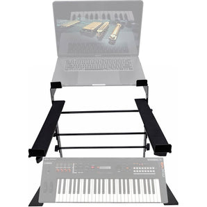 Rockville Dual Shelf Laptop+Controller Stand for Yamaha MX49 Synthesizer