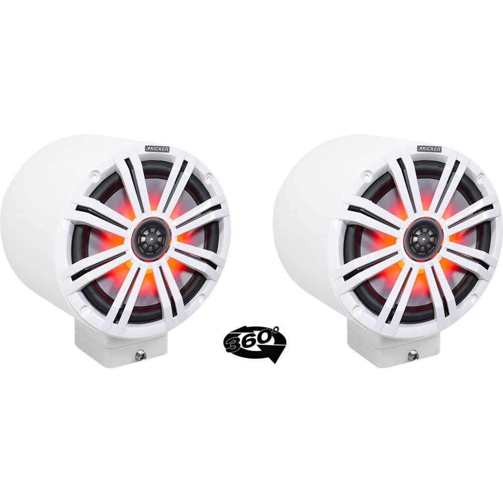 MAC80W White 7.7" Tower Speaker Pods 2-Pack + MAC360W Swivel Clamps Bundle