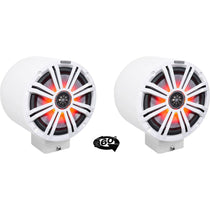 MAC80W White 7.7" Tower Speaker Pods 2-Pack + MAC360W Swivel Clamps Bundle