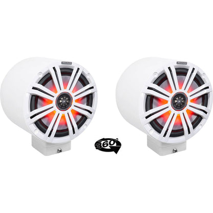 MAC80W White 7.7" Tower Speaker Pods 2-Pack + MAC360W Swivel Clamps Bundle
