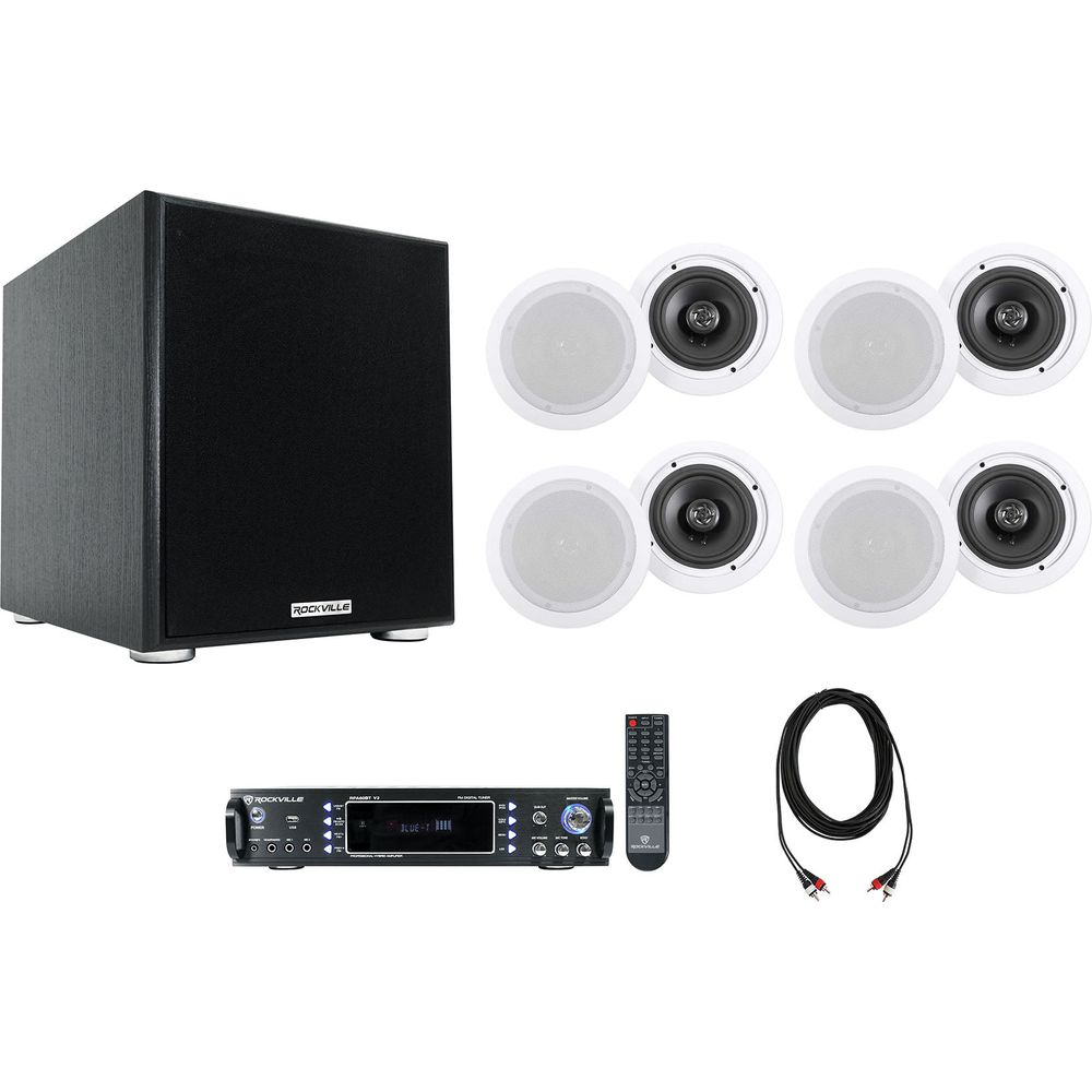 RPA60BT 8-Pack + Rock Shaker 10 Subwoofer Bundle