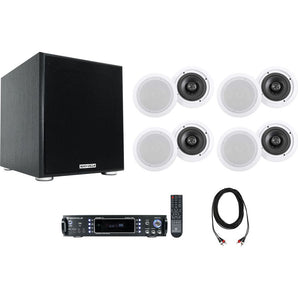Rockville Home Theater Audio System w/Amplifier+8) 6.5" Ceiling Speakers+10" Sub