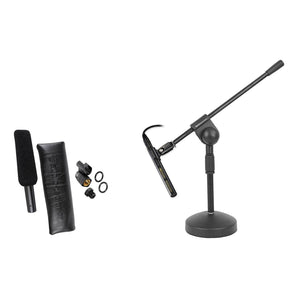 Audio Technica AT875R Short Shotgun Condenser Microphone w/ Line+Mic Stand