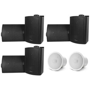 (6) Rockville HP5S-8 Black 5.25" Swivel Home Theater Speakers+JBL Subwoofers