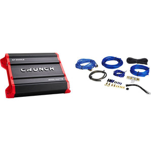 Crunch GP-2000.2 Ground Pounder 2000 Watt 2-Channel Car Stereo Amplifier+Amp Kit