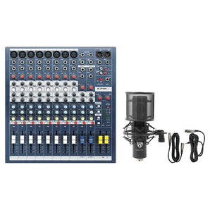 Soundcraft EPM8 8 Mono+2 Stereo Ch. 2 Bus Recording Mixer+Condenser Microphone