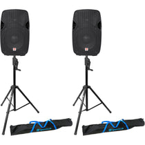 (2) SPGN108 10" Passive 800W DJ PA Speakers+Crank-Up Speaker Stands
