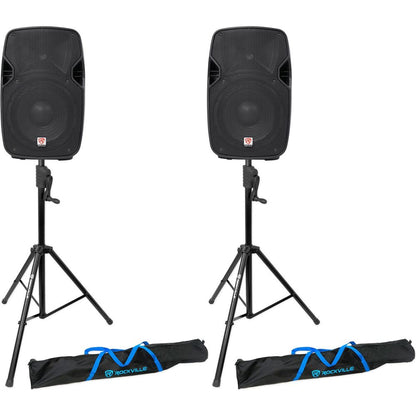 (2) SPGN108 10" Passive 800W DJ PA Speakers+Crank-Up Speaker Stands
