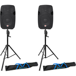 (2) Rockville SPGN108 10" Passive 800W DJ PA Speakers+Crank-Up Speaker Stands