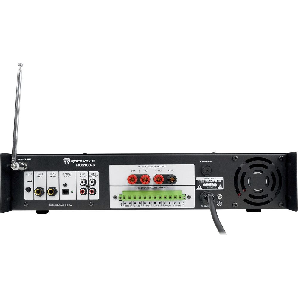 CC65T White 8-Pack + RCS180-6 6-Zone 180W Amp Bundle