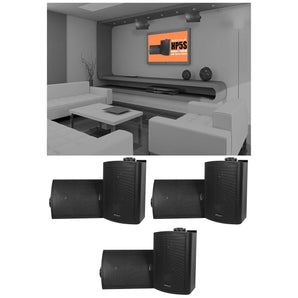(6) Rockville HP5S-8 Black 5.25" Outdoor/Indoor Home Theater Swivel Speakers