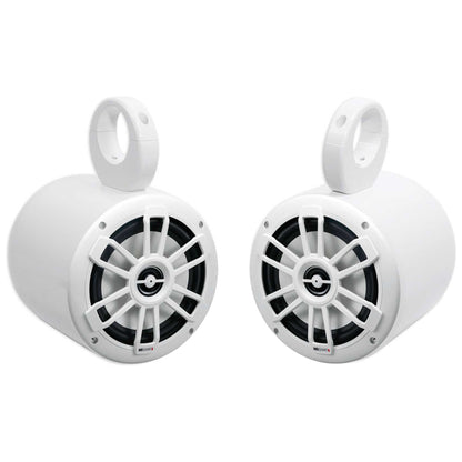 NF1-116 6.5" Speakers + MAC65W White Aluminum Tower Pods