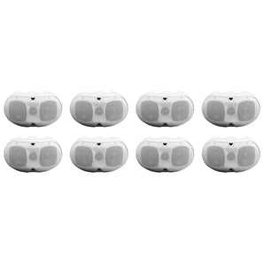 (8) Rockville D4-16 White Dual 4" 16-ohm Swivel Outdoor Home Patio Speakers