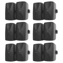 12) Rockville WET-7020B Black 5.25" Living Room/Dining Room/Office Wall Speakers