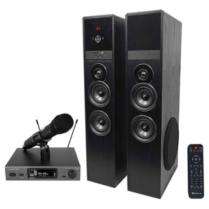Audio Technica ATW-3212/C710DE2 Wireless Handheld Mic+Tower Home Theater Speaker