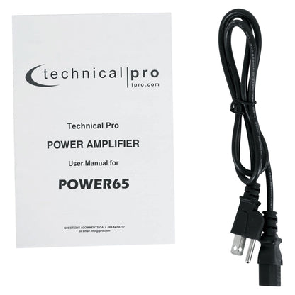 POWER65 6500W 2 Channel 2U Power Amplifier Amp + XLR Cable
