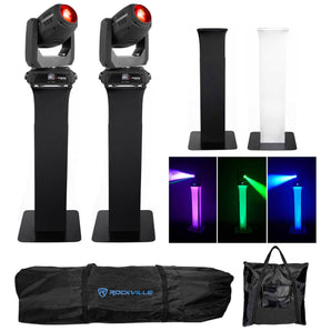 (2) Chauvet DJ Intimidator Hybrid 140SR Moving Heads+Adjustable Totem Stands