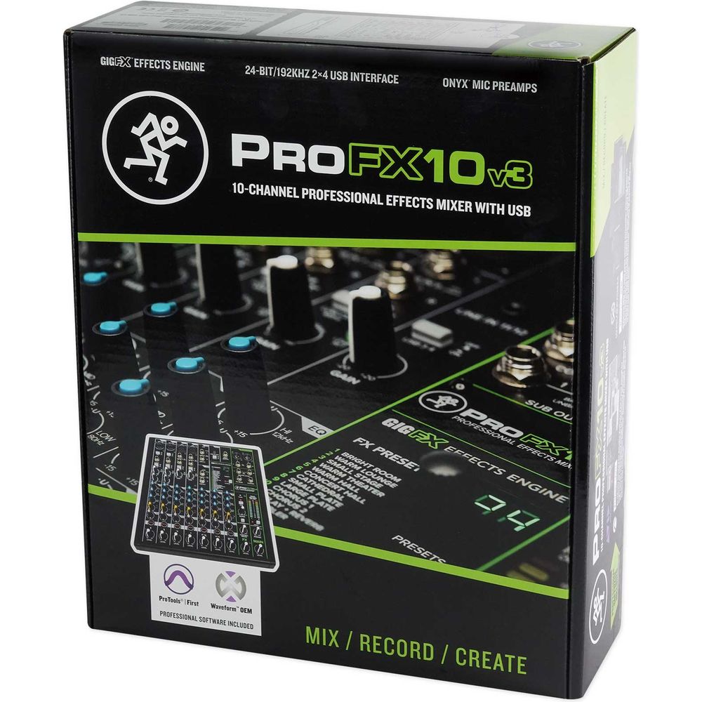 ProFX10v3 Mixer with 3 Metal Dynamic Microphones