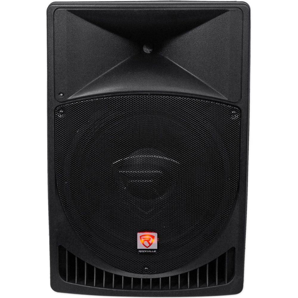 RPG15 15" Powered Speakers 2-Pack + PARTY STAND LED Stands Bundle