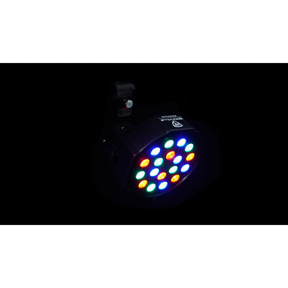 FHB-118 LED RGB DMX LED PAR Can Wash Lights+(2) Cables+Carry Bag