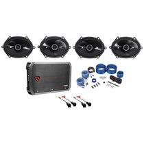 6x8-Inch Factory Speaker Replacement Kit + 4-Channel Amp For 2005-2006 Ford Mustang