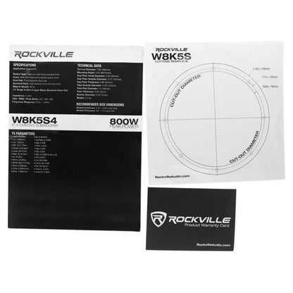 Rockville W8K5S4 4-Pack + REC120 Quad 8 Enclosure Bundle