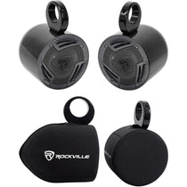 2 Rockville 6.5" 750W Rollbar Soundbar Speakers+ Covers For Jeep Wrangler