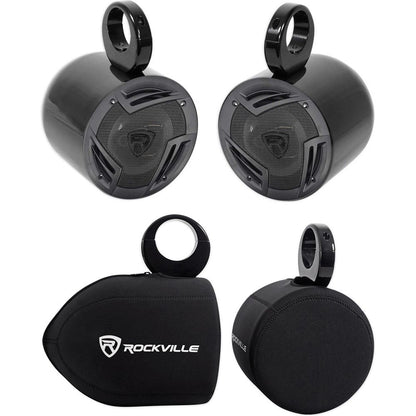 2 Rockville 6.5" 750W Rollbar Soundbar Speakers+ Covers For Jeep Wrangler