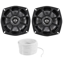 Kicker 10PS52504 5.25” Harley Davidson Motorcycle Speakers+Marine Speaker Wire