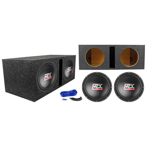 2) MTX Terminator TN10-04 10” 600w Car Audio Subwoofers+Vented Sub Box Enclosure