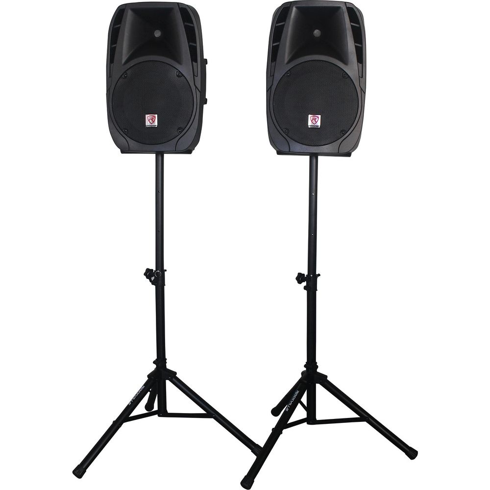 Rockville 12" Church Speakers+Mixer+Stands+Mics+Bluetooth 4 Church Sound Systems