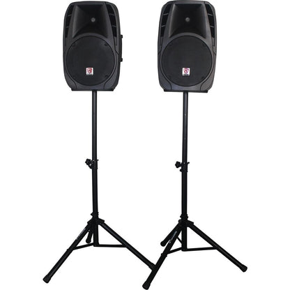 Rockville 12" Church Speakers+Mixer+Stands+Mics+Bluetooth 4 Church Sound Systems