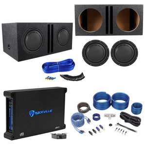 (2) Polk Audio DB1242SVC 12” 2220w Subwoofers+Vented Box+Mono Amplifier+Amp Kit