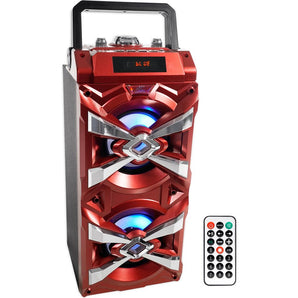 NYC Acoustics X-Tower Dual 4" Bluetooth Speaker w/ Sound Activated LED's+Remote