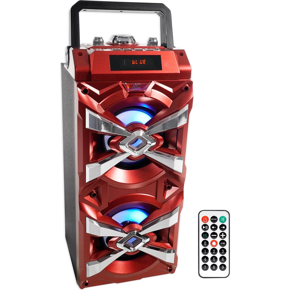 Bluetooth Karaoke Machine System with LEDs, Microphone, Remote & Stand