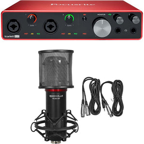 Focusrite SCARLETT 8I6 3rd Gen 192KHz USB Audio Recording Interface and Studio Mic