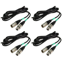(4) 5 Foot 3-Pin Male to Female DMX Cables