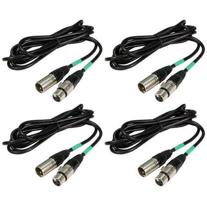 (4) 5 Foot 3-Pin Male to Female DMX Cables