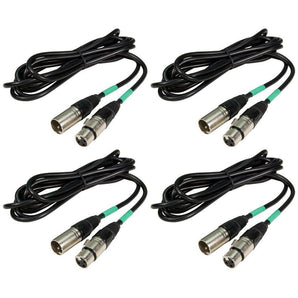 4 Chauvet DMX3P5FT 5 FT' Male To Female 3 Pin DMX Cables DMX 3P 5FT