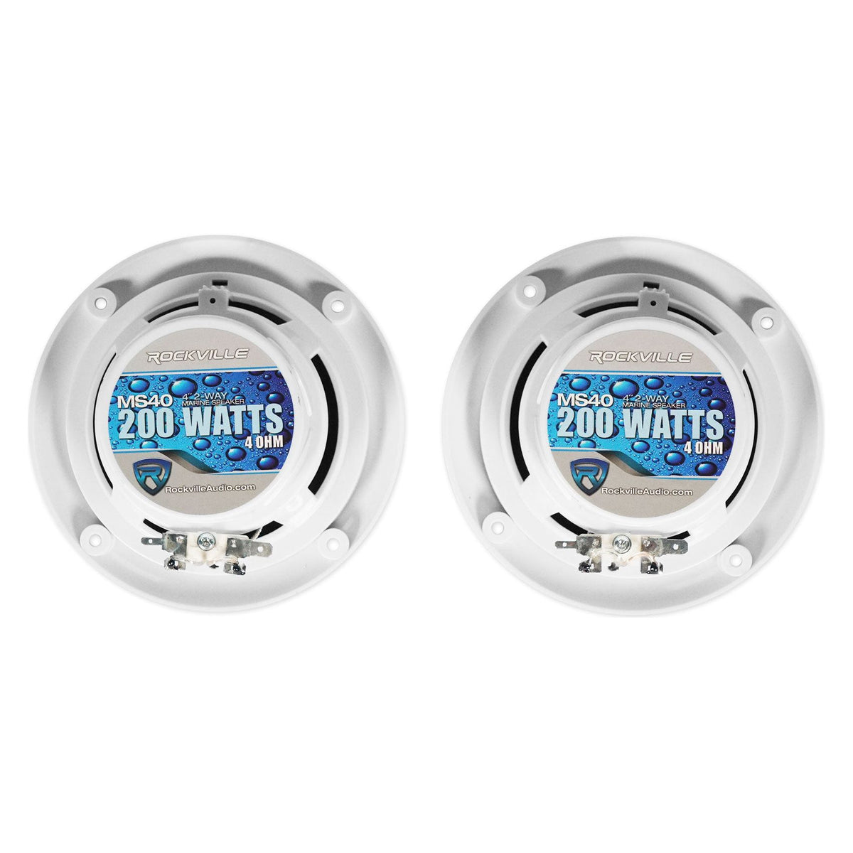 KMC3 Gauge Hole Digital Media Receiver w/Bluetooth+(2) 4" White Speakers